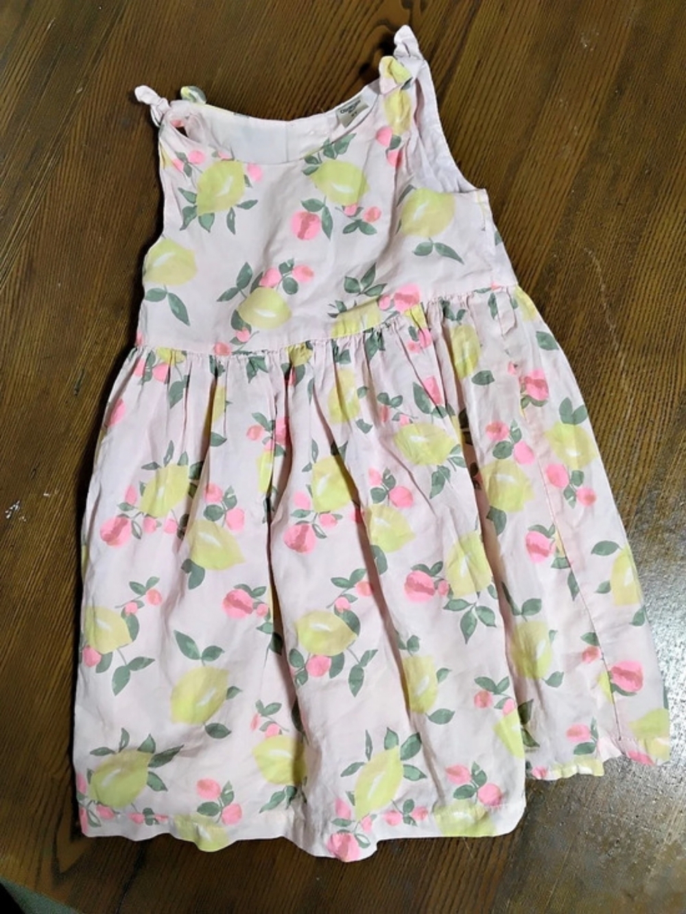 OshKosh B'gosh Pink Lemon & Floral Sleeveless Dress Girls 3T